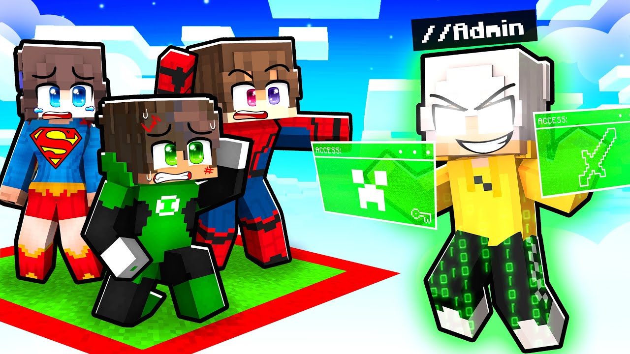 USO i COMANDI da ADMIN su UN BLOCCO di SOLI SUPEREROI in Minecraft!