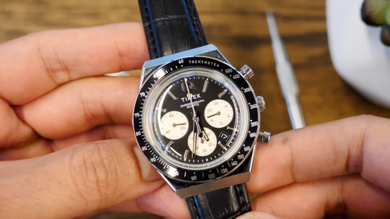 Q Timex Chronograph Leather Strap - YouTube