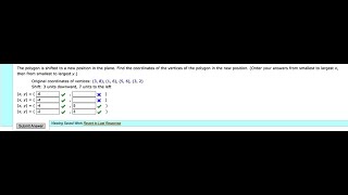 [Math] The polygon shifted to a new position on the plane  Find the coordinates of the vertices