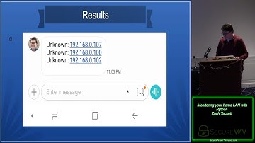 Speaker 17 Monitoring your home LAN with Python Zach Tackett