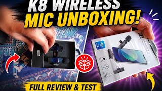K8 Wireless Mic Unboxing 😱 | Full Review &amp; Sound Test 🔥 Best Budget Mic? #micunboxing #review 