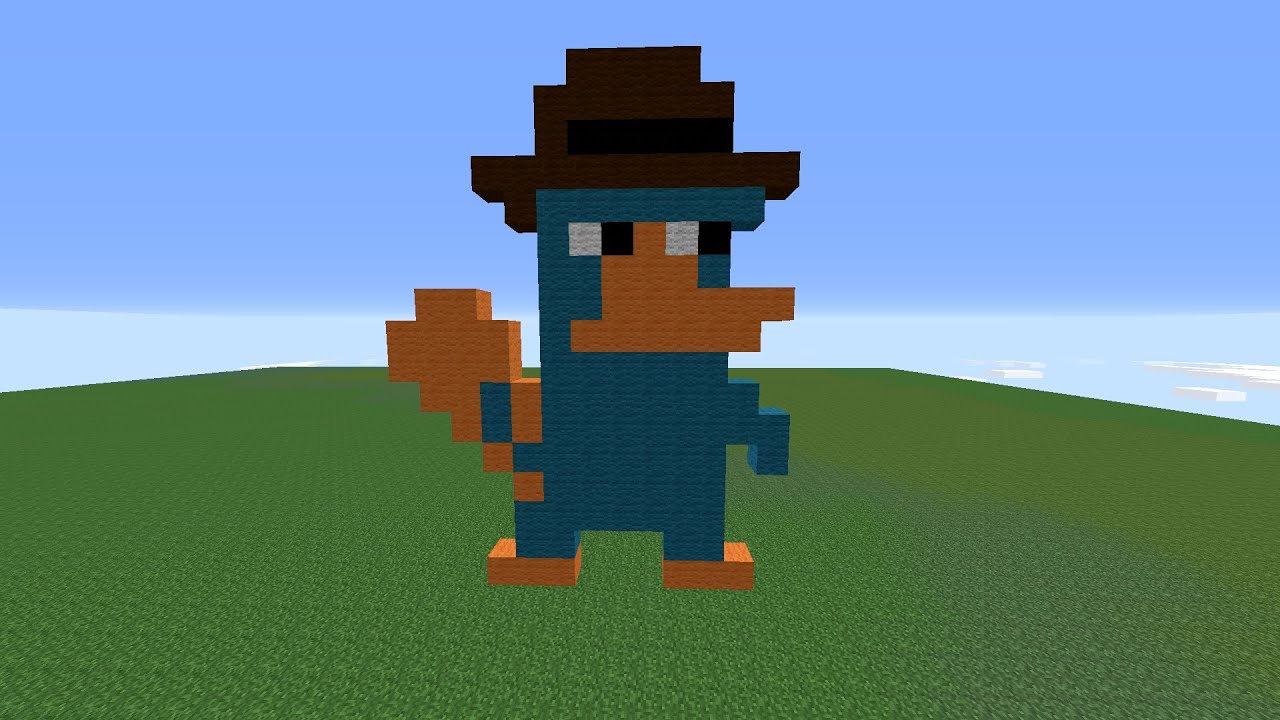 Easy Minecraft Pixel Art Tutorial - Perry the Platypus - YouTube.