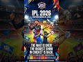 IPL 2026 Starting March 20 🔥#IndianPremierLeague#CricketFans#CricketReels#TrendingCricket