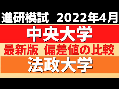 中央大学と法政大学。MARCHの難易度・偏差値比較【進研模試 2022年4月】