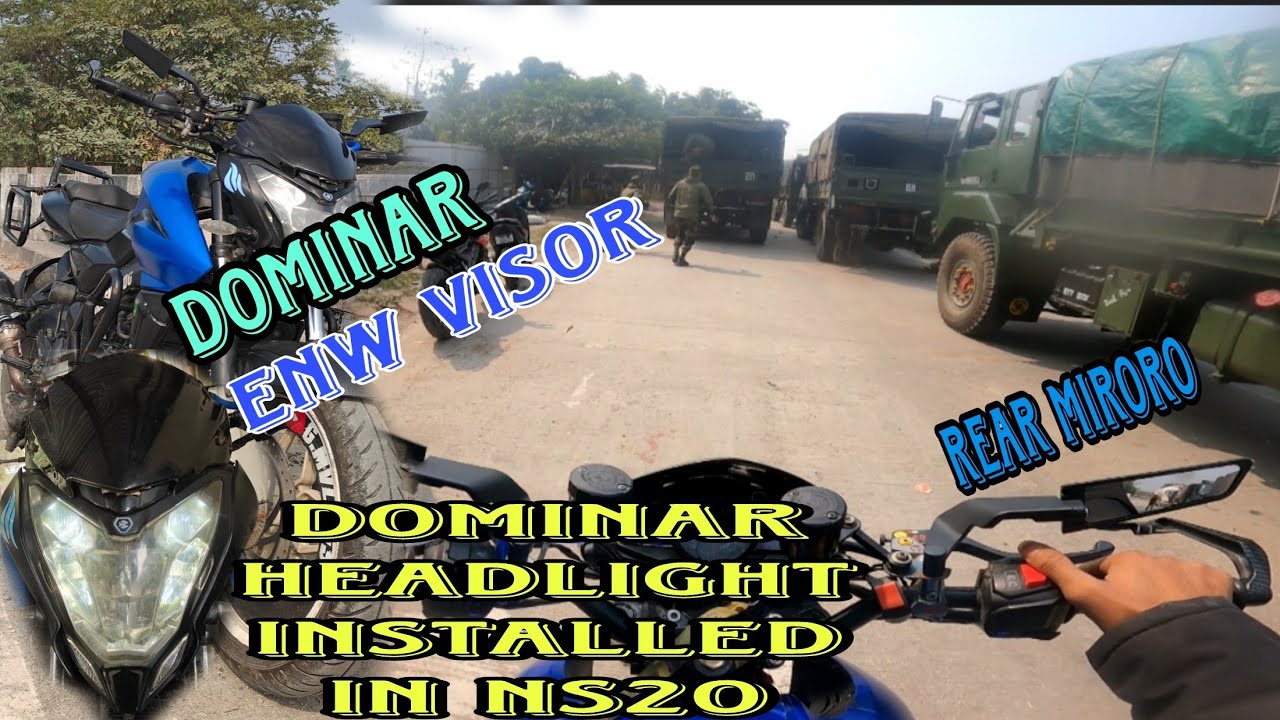 Finally Dominar headlight installed in Ns20 || Dominar Enw Visor || and ...