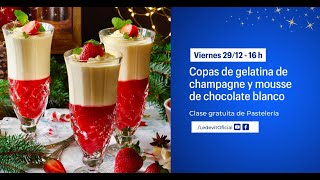 Seguinos en Youtube - Copas de gelatina de champagne con mousse de chocolate blanco 🥂