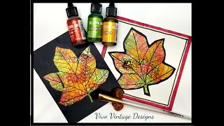 #199 Alcohol ink fall leaves
