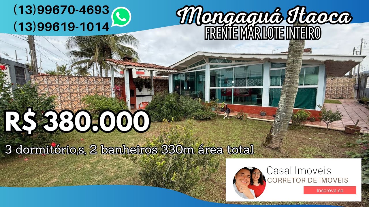 CASA BARATA FRENTE MAR EM MONGAGUÁ! Apenas 380mil Bairro Itaoca 😱OPORTUNIDADE ÚNICA