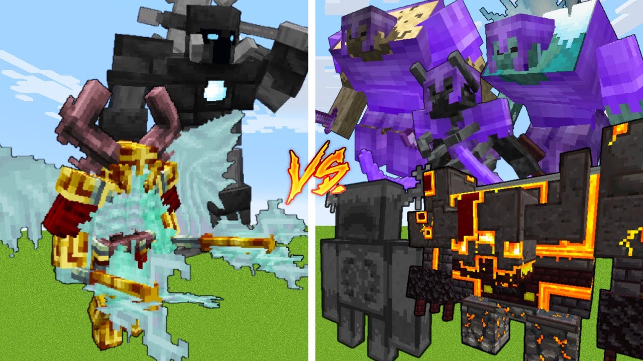 Buffed Maledictus And Nameless Guardian VS 5 Strong Netherite Bosses
