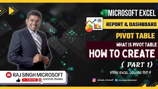 How To Use A Pivot Table To Create And Analyse Data Raj Singh Microsoft Lesson No 1