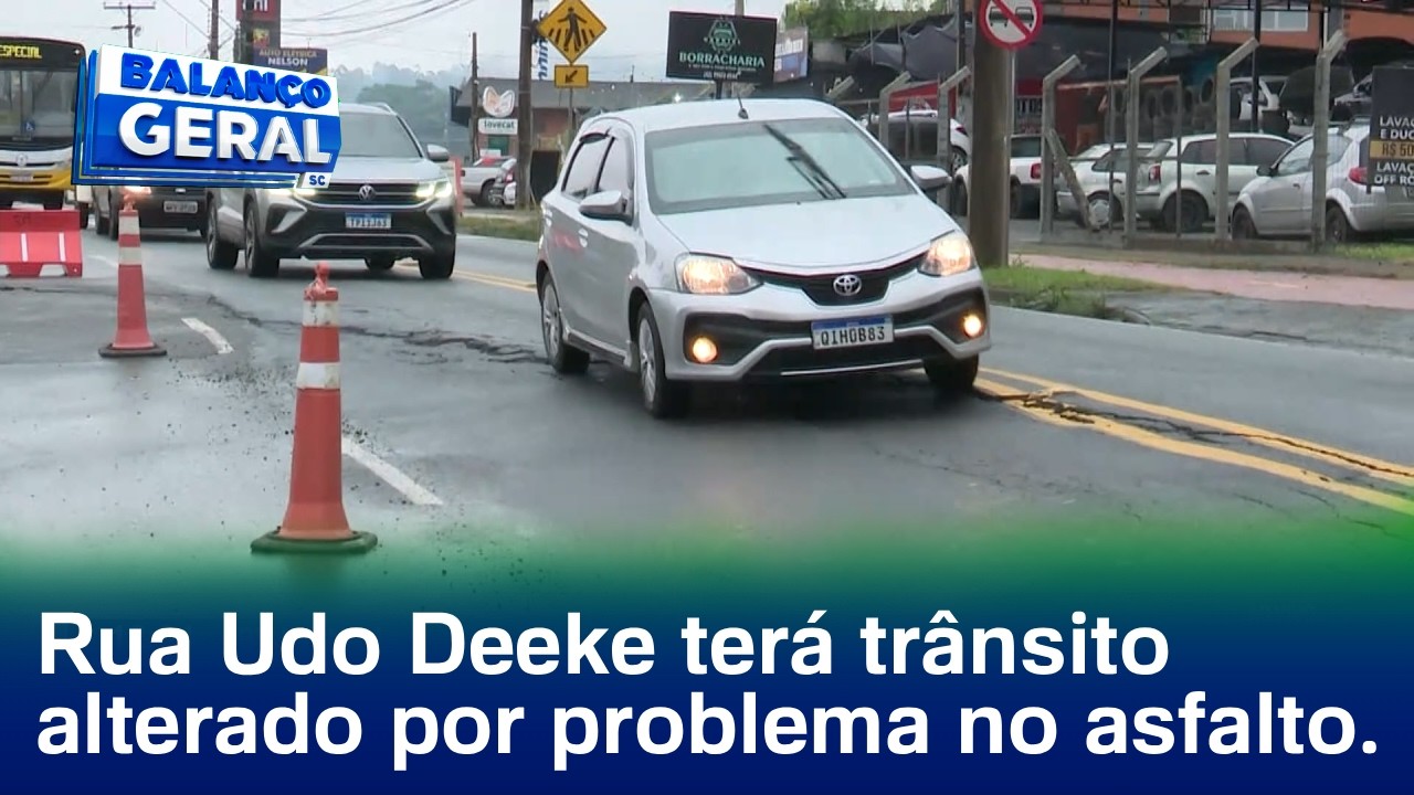 Blumenau: rua Udo Deeke terá trânsito alterado por causa de problema no asfalto