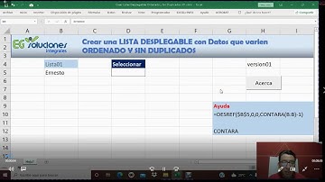 Crear una Lista Desplegable con Datos que varíen ORDENADOS y SIN DUPLICADOS