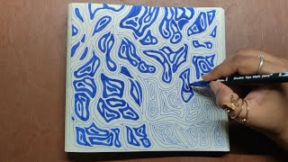 Easy Blue Doodle Art Anyone Can Draw | Zentangle Inspired 💙