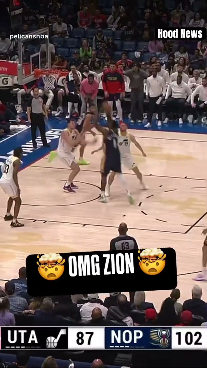 OMG ZION #hoodnews #zionwilliamson #NBA #basketball #sports #viralvideo #omg #how #wow #wtf #dunk #i