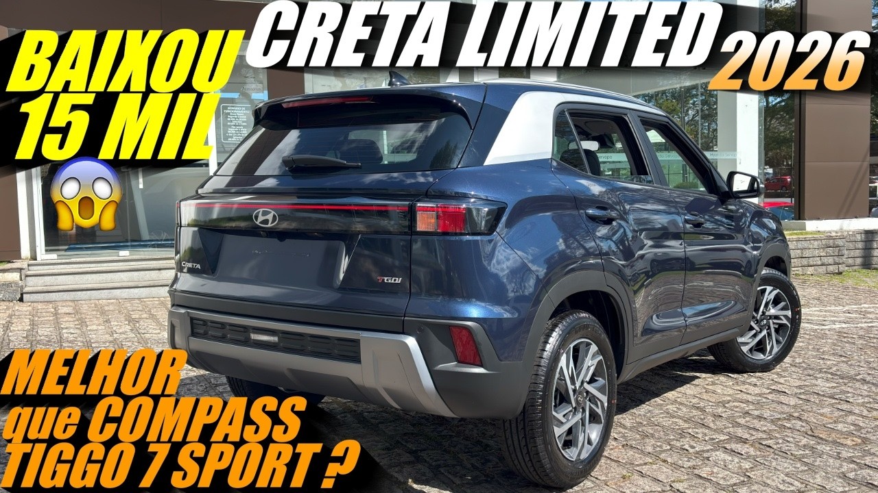 NOVO CRETA LIMITED 2026 com 15 mil de desconto! Preço de Tiggo 7 Sport, Compass Sport 2026! E agora?