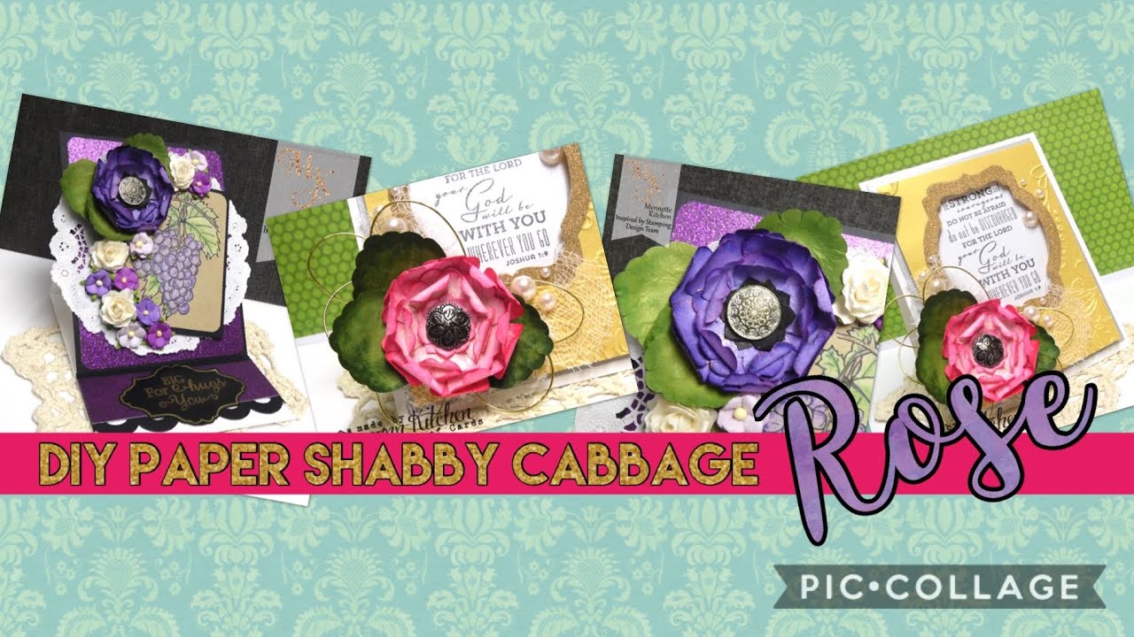 How To Create a Shabby Cabbage Rose from Paper - YouTube