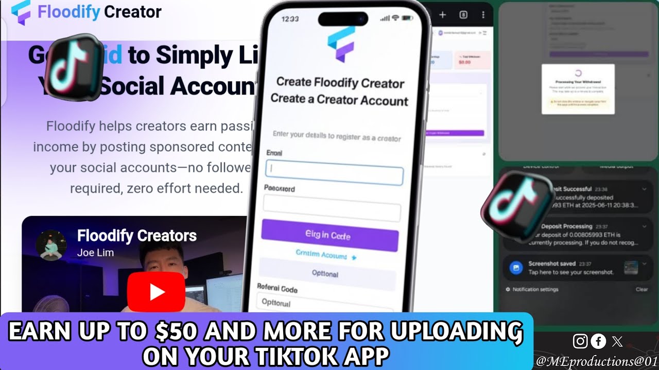 EARN $1 PER REFERRAL AND UP TO $50 FOR UPLOADING VIDEOS ON TIKTOK 😱🔥😱
