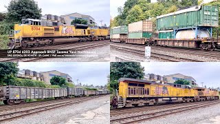 Seattle Trains: Northbound Union Pacific Waste Management Trash Train w/ Gondolas in Tacoma 60fps