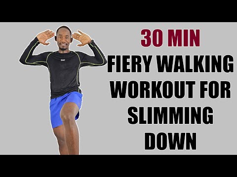 30-Minute FIERY Walking In Place Workout for SLIMMING DOWN