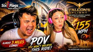 INSANE POV! Reaction to "Falcons Flight - Six Flags Saudi Arabia" | THE WOLF HUNTERZ Jon and Dolly