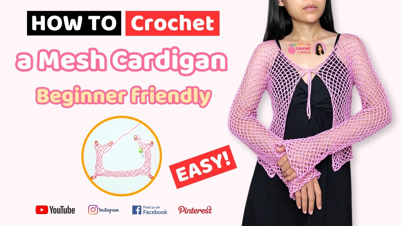 How to Crochet a Mesh Cardigan | Easy & Airy for Beginners - YouTube
