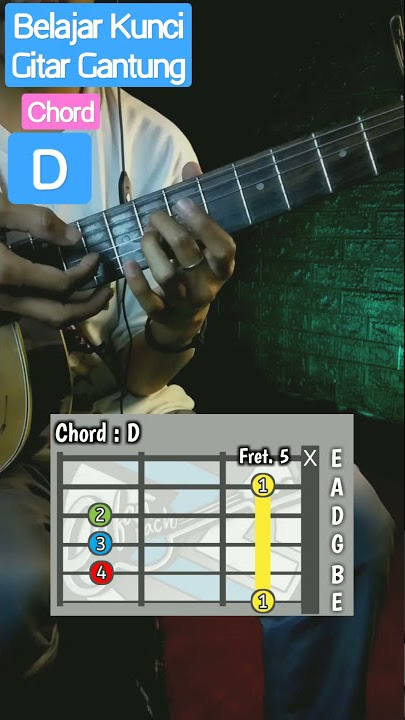 Belajar Kunci Gitar Gantung Chord ( D ) || Gampang & Mudah Dipahami #shorts
