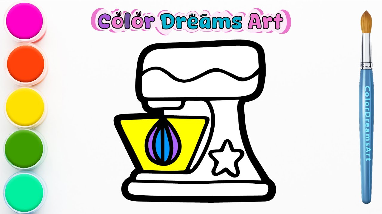 How to Draw a Dough Mixer | Step by Step