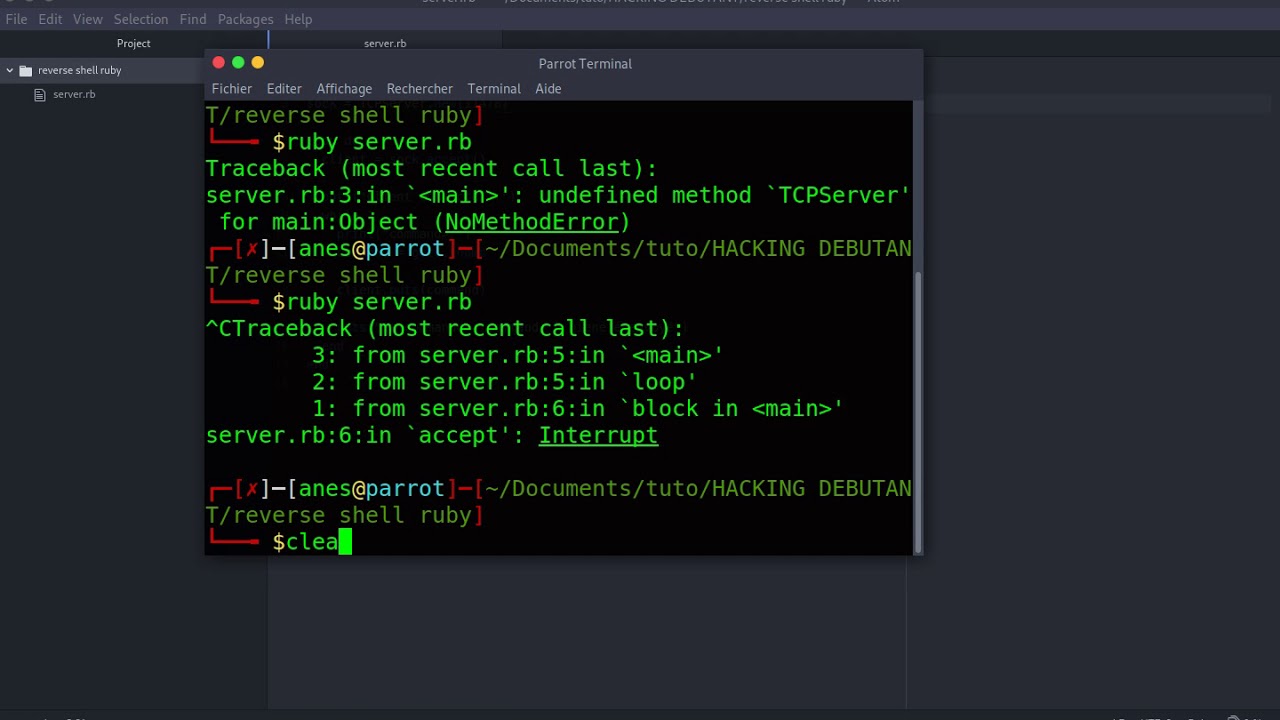 HACKING BASIQUE #1 reverse shell en ruby - YouTube