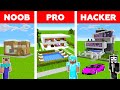 Minecraft Battle: NOOB vs PRO vs HACKER: MODERN HOUSE in MINECRAFT / Animation
