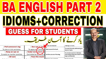 BA English Part 2 | Supply Exam 2025 | Punjab University | Idioms+ Correction Guess