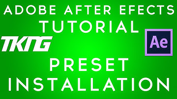 After Effects Preset Installation Tutorial