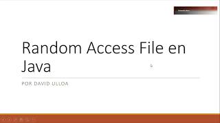 RandomAccessFile - Java