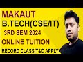 MAKAUT B.Tech 3rd semester online tuition 2024 | B.Tech tuition in west bengal