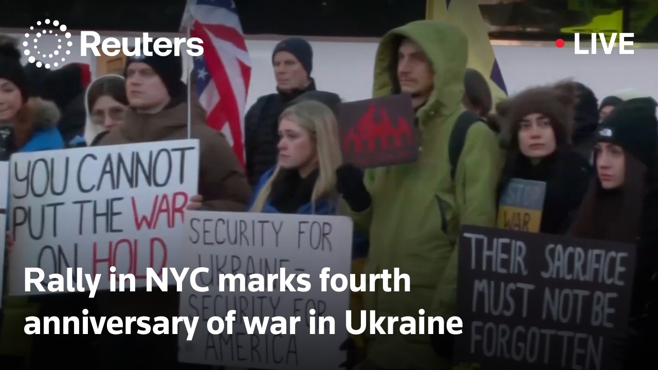 LIVE: Rally in NYC marks fourth anniversary of war in Ukraine