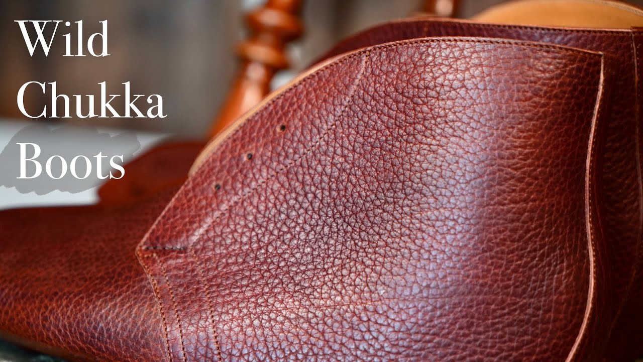 ワイルドなシボ革チャッカブーツを作る｜アッパーの立体裁断と縫製