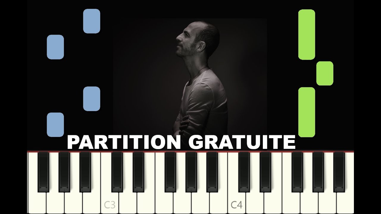 SI SEULEMENT JE POUVAIS LUI MANQUER, Calogero, 2004, Piano Tutorial avec Partition Gratuite (pdf)