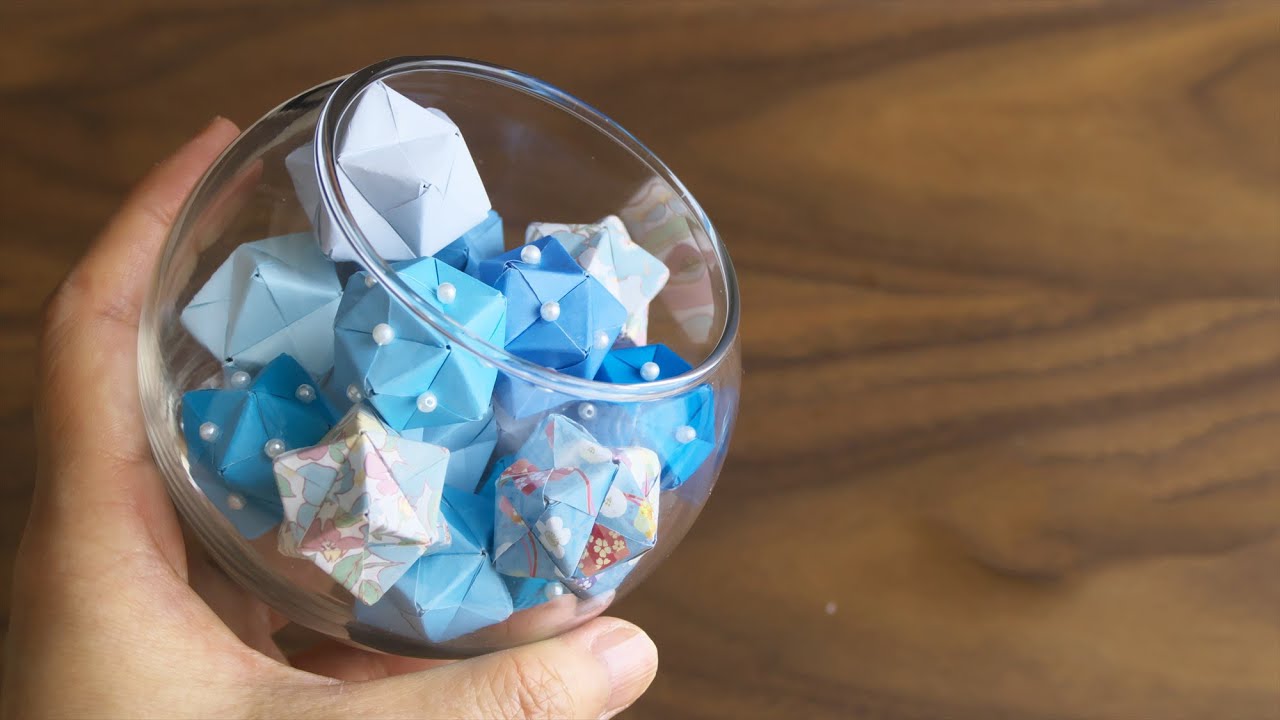 折り紙で作るくす玉のインテリア雑貨の作り方 ユニット折り紙 Diy How To Make Origami Kusudama Youtube