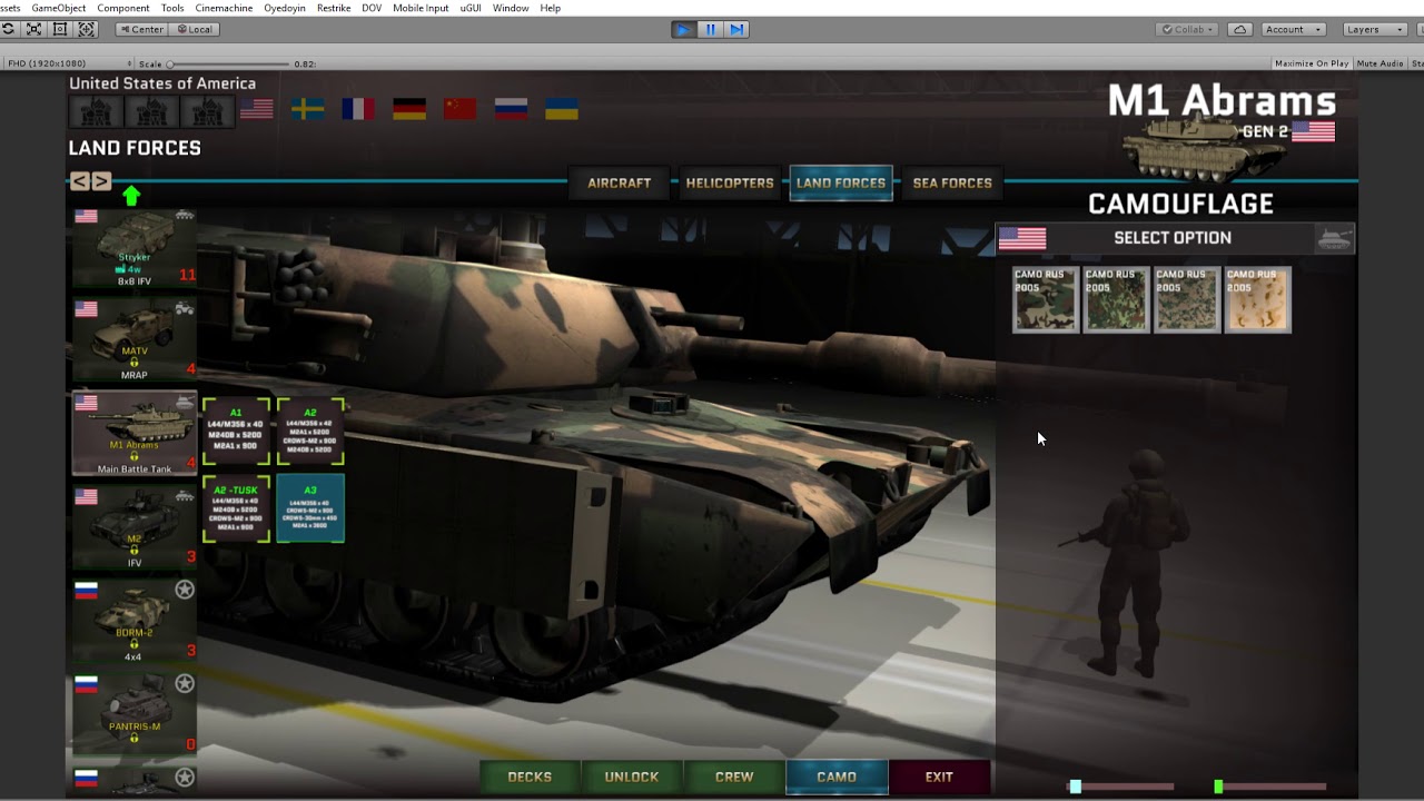 World Combat Sim  Hangar Alpha UI test