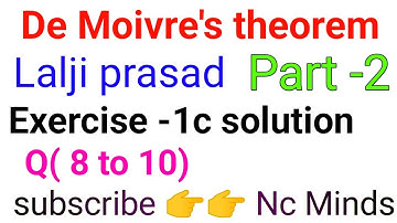 De moivre theorem lalji prasad, exercise 1c solution, part 2