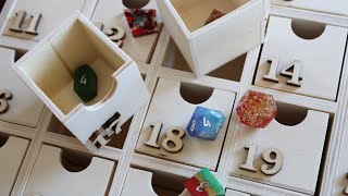 It's Christmas in June! (Opening up last year's handmade dice advent calendar)