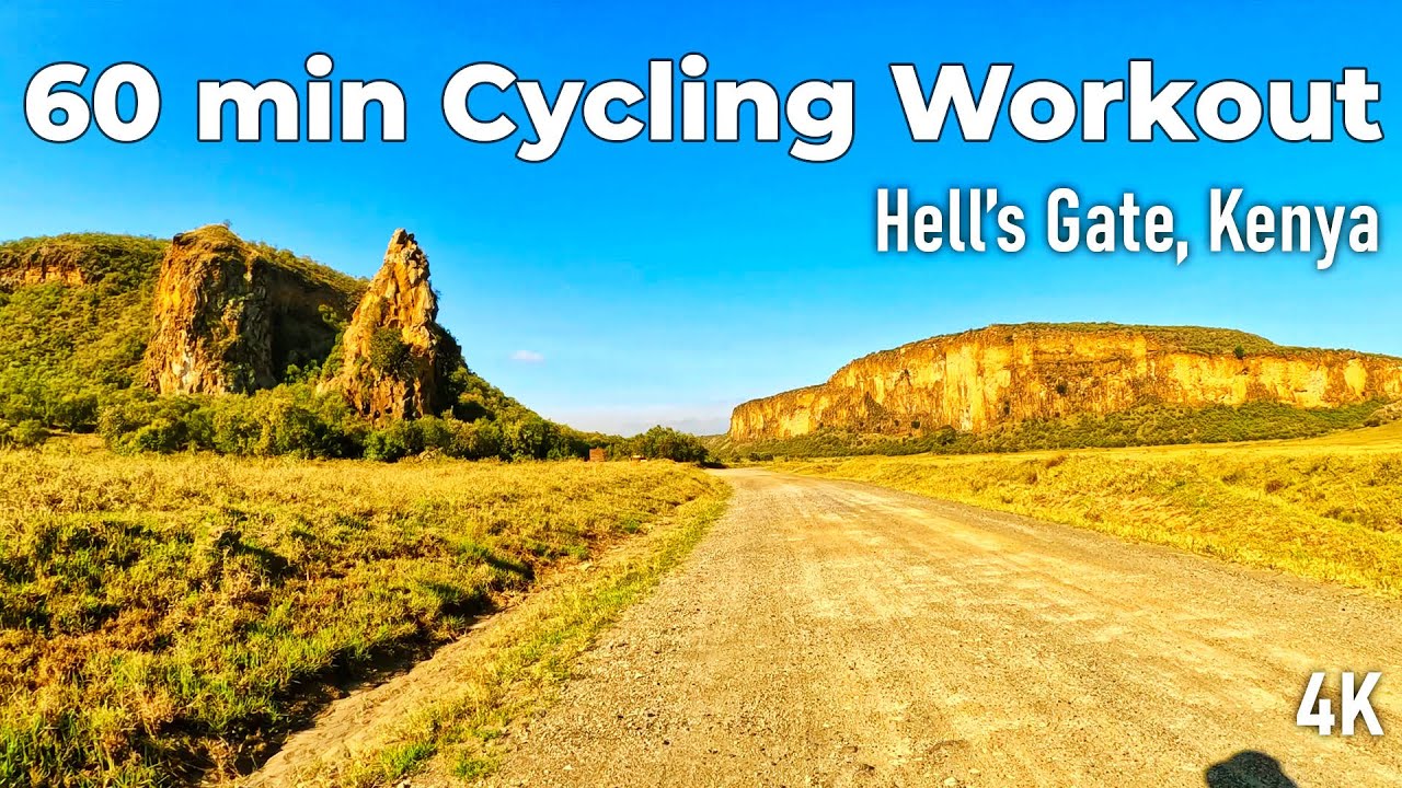 Cycle Through Wild Africa! 🦒🚴‍♀️ | 60-Min Virtual Ride in Hell’s Gate National Park | 4K