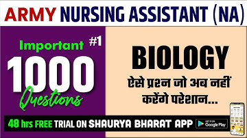 Part-12  Biology II Army Nursing Assistant and Technical II target batch 2024 by Himmat sir
