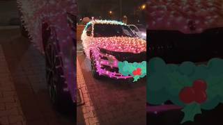 A car decorated with lights like a Christmas tree #car #lights #christmas #christmastree #skoda