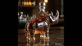 Rhino animal shaped whiskey decanter, custom shaped decanter #glassware