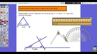 Constructing Triangles given 2 angles and 1 side (ASA)