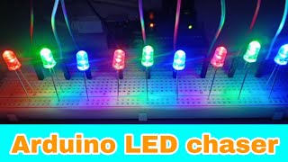 Arduino LED chaser ( with 5 patterns ) || how to make arduino LED chaser ||