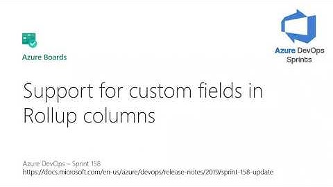 #azuredevopssprints 158 - Suporte para campos personalizados nas colunas Rollup