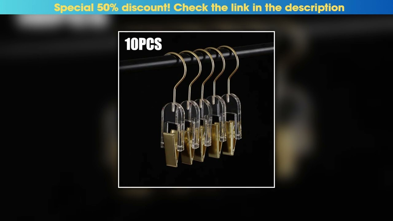 Limited 10PCS Transparent Hook Clothes Storage Hanger Hook Clothing Store Wardrobe Acrylic Gold Bra