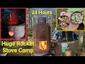 Autumn Camping In The Woods Behind My House With Garden Vegetables With Huge Tank Rocket Stove