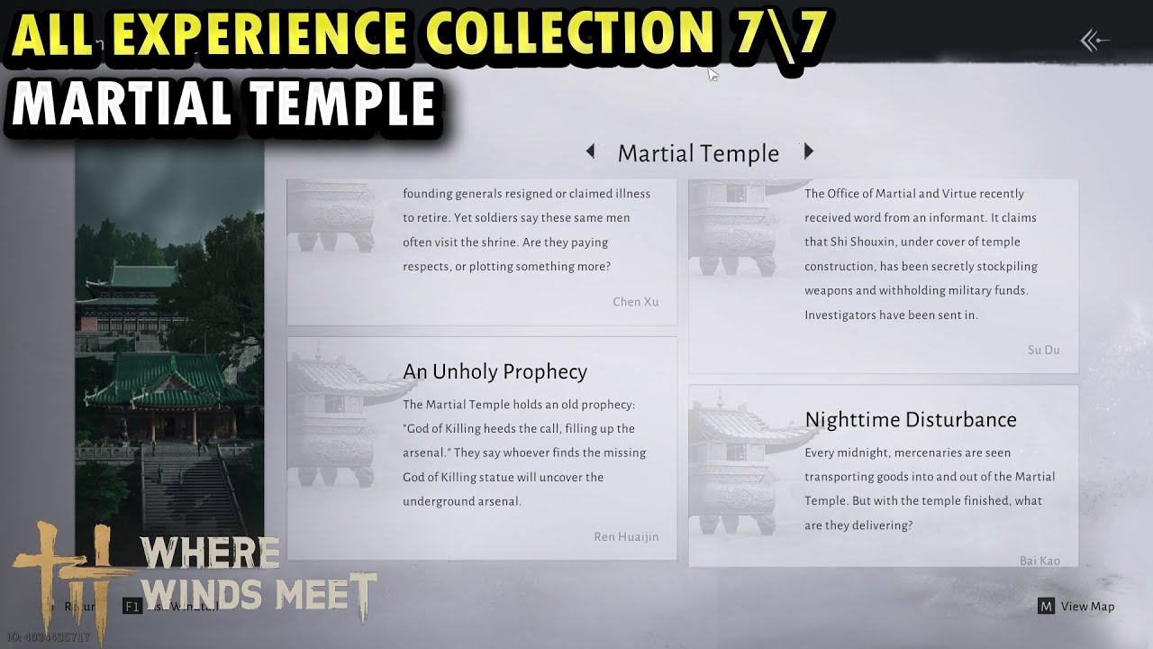 All Experience\Anecdote in Martial Temple | Sentient Beings Where Winds Meet